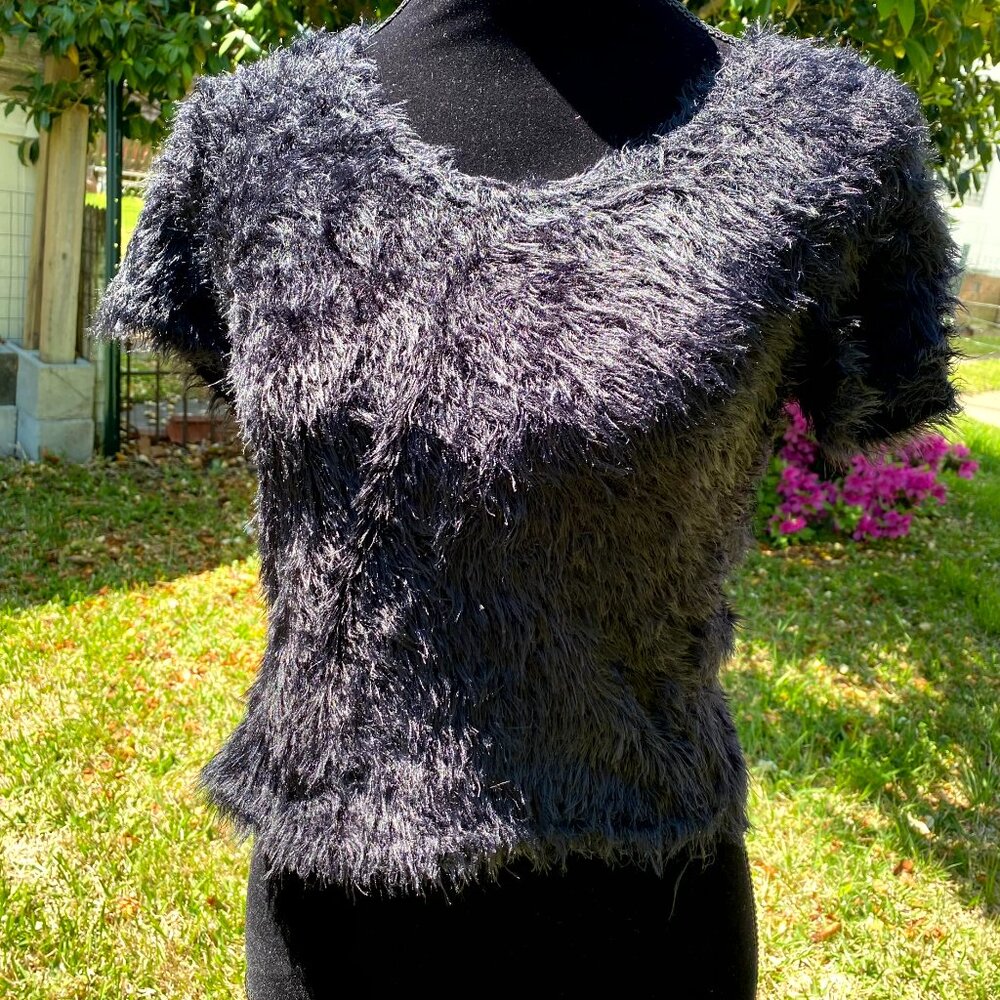 Incredibly Fuzzy & Soft Black Crop Top